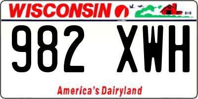 WI license plate 982XWH