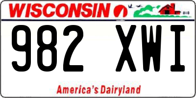 WI license plate 982XWI