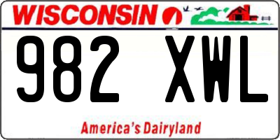 WI license plate 982XWL