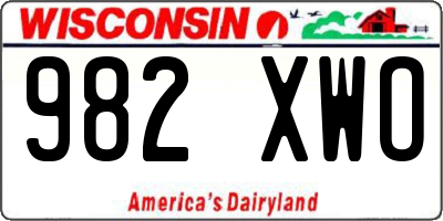 WI license plate 982XWO