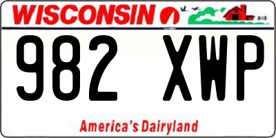 WI license plate 982XWP