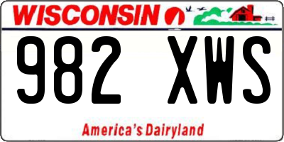 WI license plate 982XWS