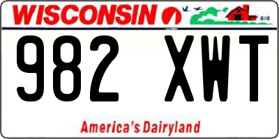 WI license plate 982XWT