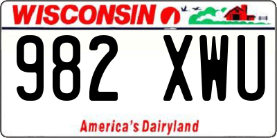 WI license plate 982XWU
