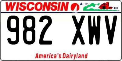 WI license plate 982XWV