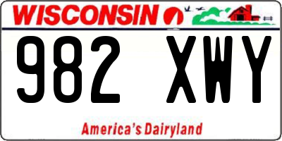 WI license plate 982XWY