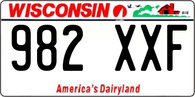 WI license plate 982XXF