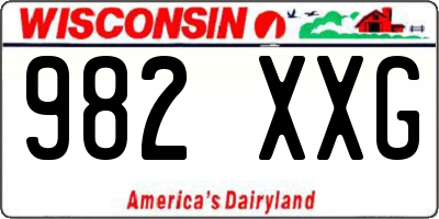 WI license plate 982XXG