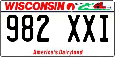 WI license plate 982XXI