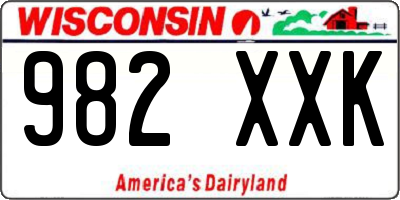 WI license plate 982XXK