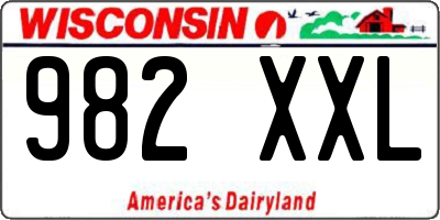 WI license plate 982XXL