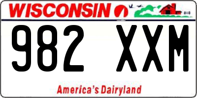 WI license plate 982XXM