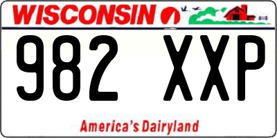 WI license plate 982XXP
