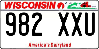 WI license plate 982XXU