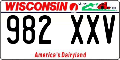 WI license plate 982XXV