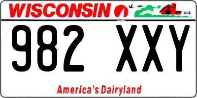 WI license plate 982XXY