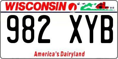 WI license plate 982XYB