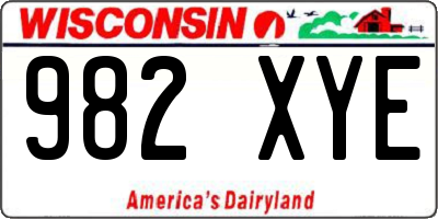WI license plate 982XYE