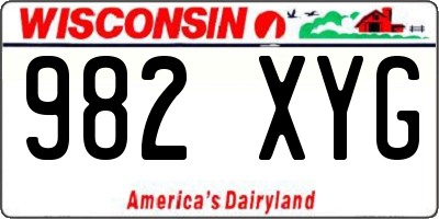 WI license plate 982XYG