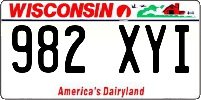 WI license plate 982XYI