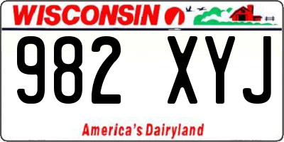 WI license plate 982XYJ