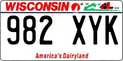 WI license plate 982XYK