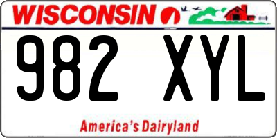WI license plate 982XYL