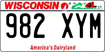 WI license plate 982XYM