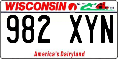 WI license plate 982XYN