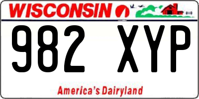 WI license plate 982XYP