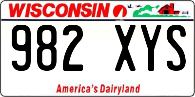 WI license plate 982XYS