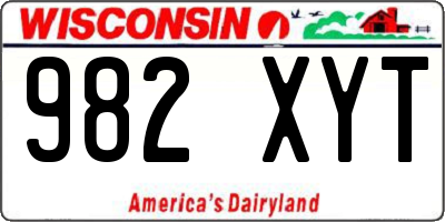 WI license plate 982XYT