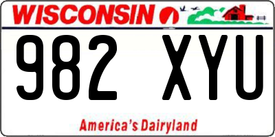 WI license plate 982XYU