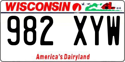 WI license plate 982XYW