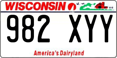WI license plate 982XYY