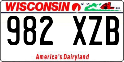 WI license plate 982XZB