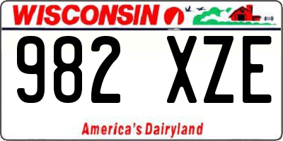 WI license plate 982XZE
