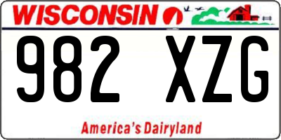 WI license plate 982XZG