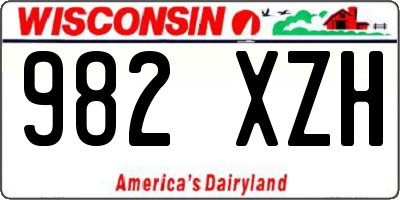 WI license plate 982XZH
