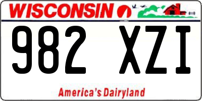WI license plate 982XZI
