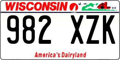 WI license plate 982XZK