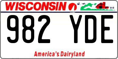 WI license plate 982YDE