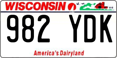 WI license plate 982YDK