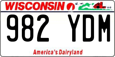 WI license plate 982YDM