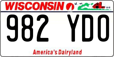 WI license plate 982YDO