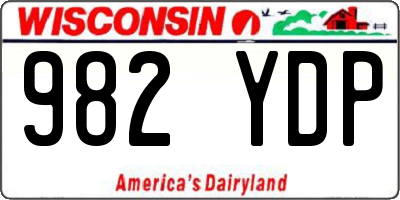 WI license plate 982YDP