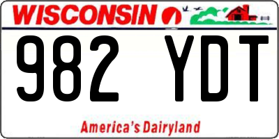 WI license plate 982YDT