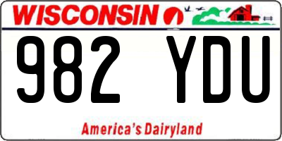 WI license plate 982YDU