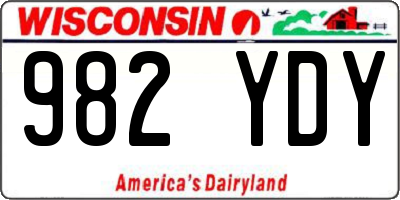 WI license plate 982YDY