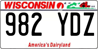 WI license plate 982YDZ